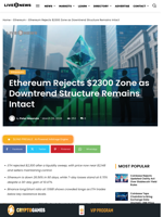 Ethereum Rejects $2,300 as Bearish Trend Holds