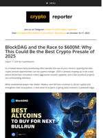 Best Crypto Presale 2025 – BlockDAG’s $0.0276 Batch 29 Could Deliver 36x ROI