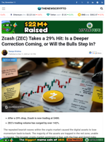 Zcash (ZEC) Takes a 29% Hit: Is a Deeper Correction Coming, or Will the Bulls Step In?