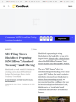 SEC Filing Shows BlackRock Preparing $150 Billion Tokenized Treasury Trust Offering