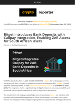 Bitget Introduces Bank Deposits with Callpay Integration, Enabling ZAR Access for South African Users