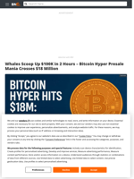 Bitcoin Hyper Hits $18M: Here's Why Whales Bought Almost $100K in Two Hours