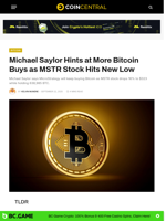 Michael Hints at More Bitcoin Buys as MSTR Stock Hits New Low