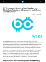 RZ Ecosystem: Unveils a New Standard for Blockchain Stability as It Expands Its Multi-Token Web3 Economy - Visionary Financial