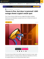 AWS Outage Shows Crypto’s Weak Spot: Centralized Dependence
