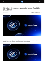 Mevolaxy Announces Mevstake is now Available on Arbitrum - Visionary Financial