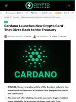 Cardano Launches New Crypto Card That Gives Back to the Treasury - Crypto News Flash