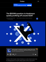 The $500M question: Is Hoskinson quietly profiting off unsold ADA?