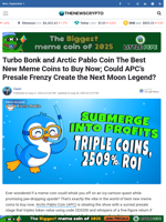 Turbo Bonk and Arctic Pablo Coin The Best New Meme Coins to Buy Now; Could APC’s Presale Frenzy Create the Next Moon Legend?