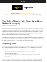 The Role of Blockchain Security in Node Network Integrity