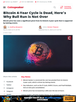Bitcoin 4-Year Cycle is Dead, Here's Why Bull Run is Not Over - Coinspeaker