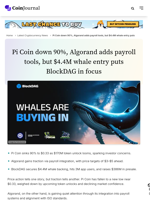 BlockDAG vs Pi Coin and Algorand: whale entry, ALGO price analysis & Pi Coin price drop
