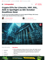 Altcoin ETFs in Focus as SEC Deadlines Loom