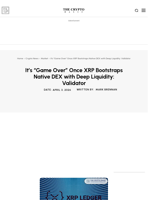 It’s “Game Over” Once XRP Bootstraps Native DEX with Deep Liquidity: Validator