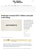 Anthropic reveals $131.7 billion cash pile in IPO filing