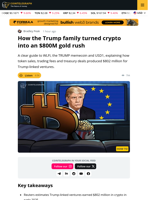 How the Trump Family Turned Crypto Into an $800M Windfall