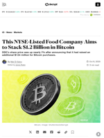 This NYSE-Listed Food Company Aims to Stack $1.2 Billion in Bitcoin - Decrypt