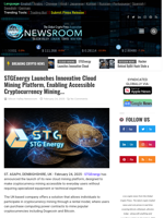 
STGEnergy Launches Innovative Cloud Mining Platform, Enabling Accessible Cryptocurrency Mining... | Cryptocurrency News Live | Breaking Crypto News - Realtime Prices, Analysis, Predictions...
