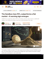 The Sandbox rises 15%, outperforms a flat market - A warning sign emerges - AMBCrypto