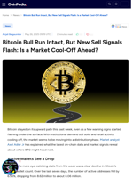 Bitcoin Bull Run Intact, But New Sell Signals Flash: Is a Market Cool-Off Ahead?