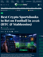 Best Crypto Sportsbooks to Bet on Football in 2026 (BTC & Stablecoins) - Crypto Daily
