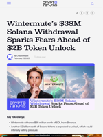 Wintermute's $38M Solana Withdrawal Sparks Fears Ahead of $2B Token Unlock – CryptoNinjas