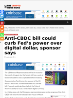 Anti-CBDC bill could curb Fed’s power over digital dollar, sponsor says - The Crypto News Wire