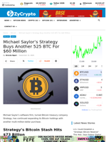 Michael Saylor’s Strategy Buys Another 525 BTC For $60 Million ⋆ ZyCrypto