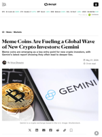 Meme Coins Are Fueling a Global Wave of New Crypto Investors: Gemini - Decrypt