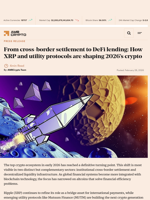 From cross-border settlement to DeFi lending: How XRP and utility protocols are shaping 2026’s crypto - AMBCrypto