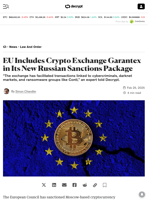 EU Includes Crypto Exchange Garantex in Its New Russian Sanctions Package - Decrypt