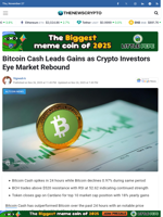 Bitcoin Cash Leads Gains as Crypto Investors Eye Market Rebound