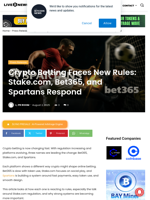 Crypto Betting Faces New Rules: Stake.com, Bet365, and Spartans Respond | Live Bitcoin News