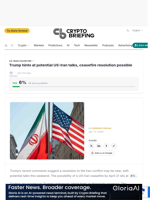 Trump hints at potential US-Iran talks, ceasefire resolution possible