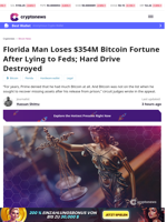 Florida Man Loses $354 M Bitcoin Fortune After Lying to Feds