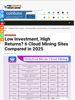 Low Investment, High Returns? 6 Cloud Mining Sites Compared in 2025 - The Crypto News Wire