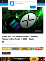 Solana And XRP Join CME Group’s Expanding Futures Options Roster In 2025 - Details | Bitcoinist.com