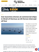 Iran launches drones at commercial ships in Strait of Hormuz as US forces intercept all four