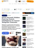 Durov Reveals Hidden Push by French Intelligence to Censor Telegram Channels – Featured Bitcoin News