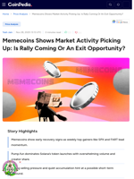 Memecoins Shows Market Activity Picking Up: Is Rally Coming Or An Exit Opportunity?