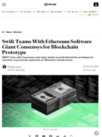 Swift Teams With Ethereum Software Giant Consensys for Blockchain Prototype - Decrypt