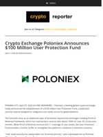 Crypto Exchange Poloniex Announces $100 Million User Protection Fund