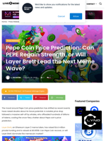 Pepe Coin Price Prediction: Can PEPE Regain Strength, or Will Layer Brett Lead the Next Meme Wave? | Live Bitcoin News