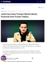 Justin Sun Sues Trump's World Liberty Financial Over Frozen Tokens