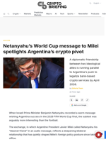 Netanyahu's World Cup message to Milei spotlights Argentina's crypto pivot