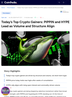 Today’s Top Crypto Gainers: PIPPIN and HYPE Lead as Volume and Structure Align