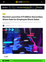 Revolut Launches $75 Billion Secondary Share Sale for Employee Stock Sales - CoinCentral