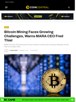 Bitcoin Mining Faces Growing Challenges, Warns MARA CEO Fred Thiel