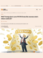 Did Trump just earn $93M from his memecoin's token unlock? - AMBCrypto
