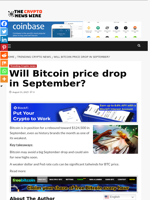 Will Bitcoin price drop in September? - The Crypto News Wire